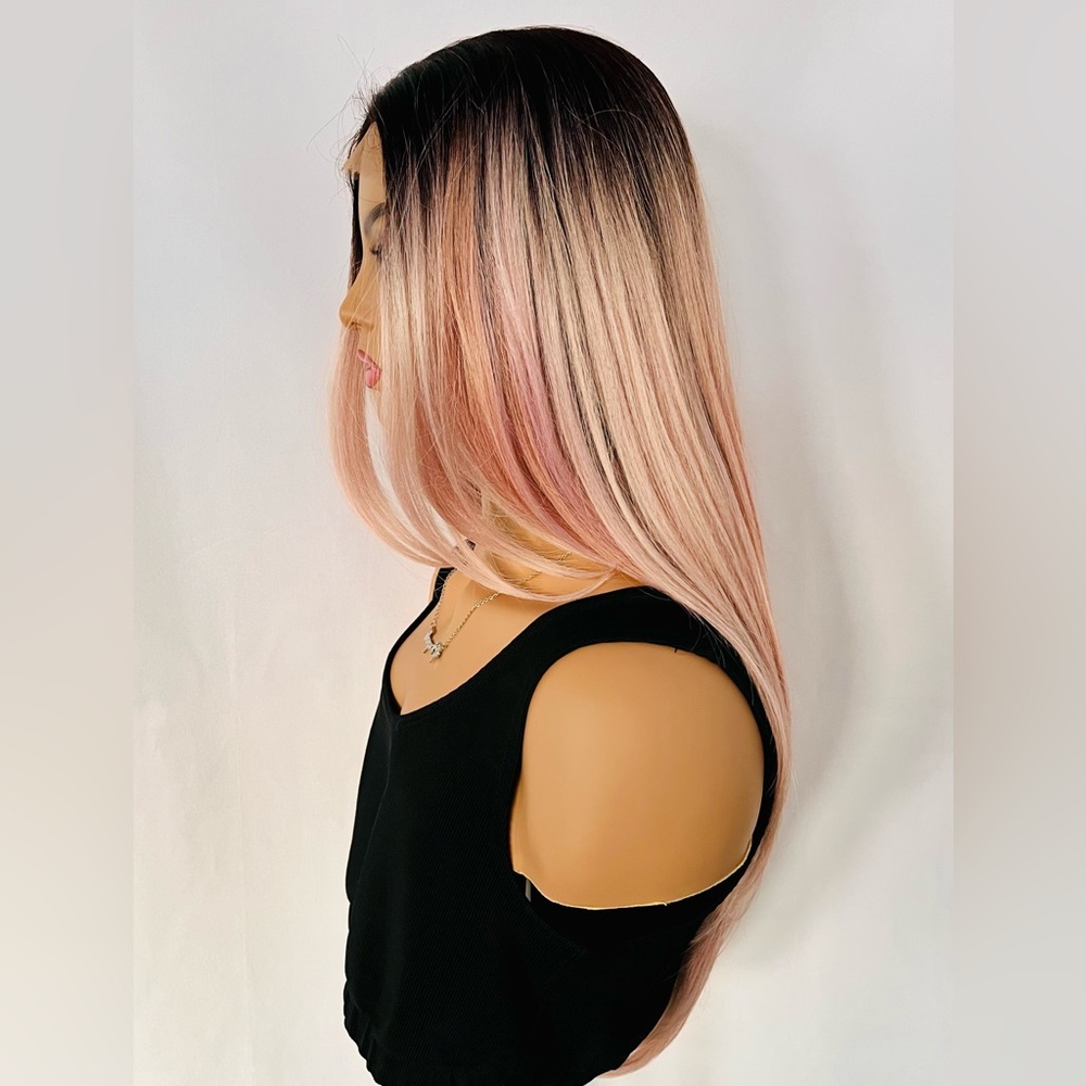 Gorgeous Ombre Pink 13x4 Lace Front Premium Fiber Wig for Daily Wear/Date Night💖 - Picture 7 of 11